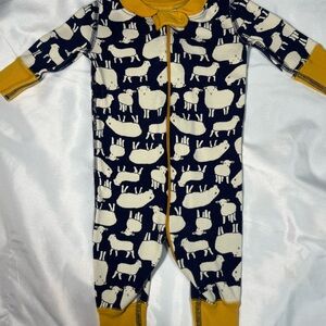 Hanna Andersson Pajamas Baby 0-6M 50cm One Piece Sleeper Organic Cotton Lambs